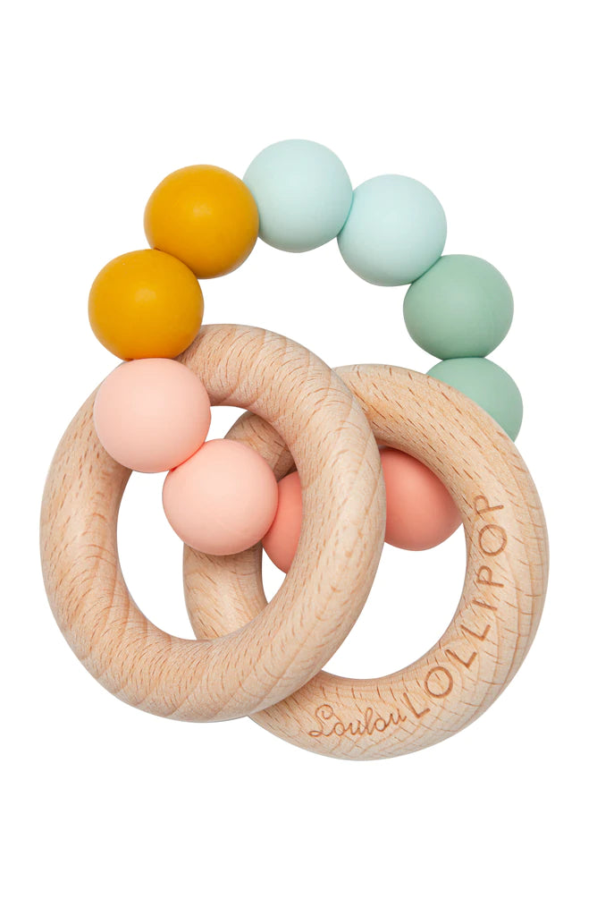 Loulou Lollipop Silicone and Wood Teether - 3 Colours