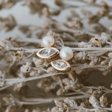 Load image into Gallery viewer, Flawless Pearl Studs Rose Gold or Silver
