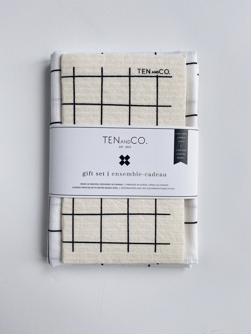 Ten and Co Gift Set - Grid Black on White