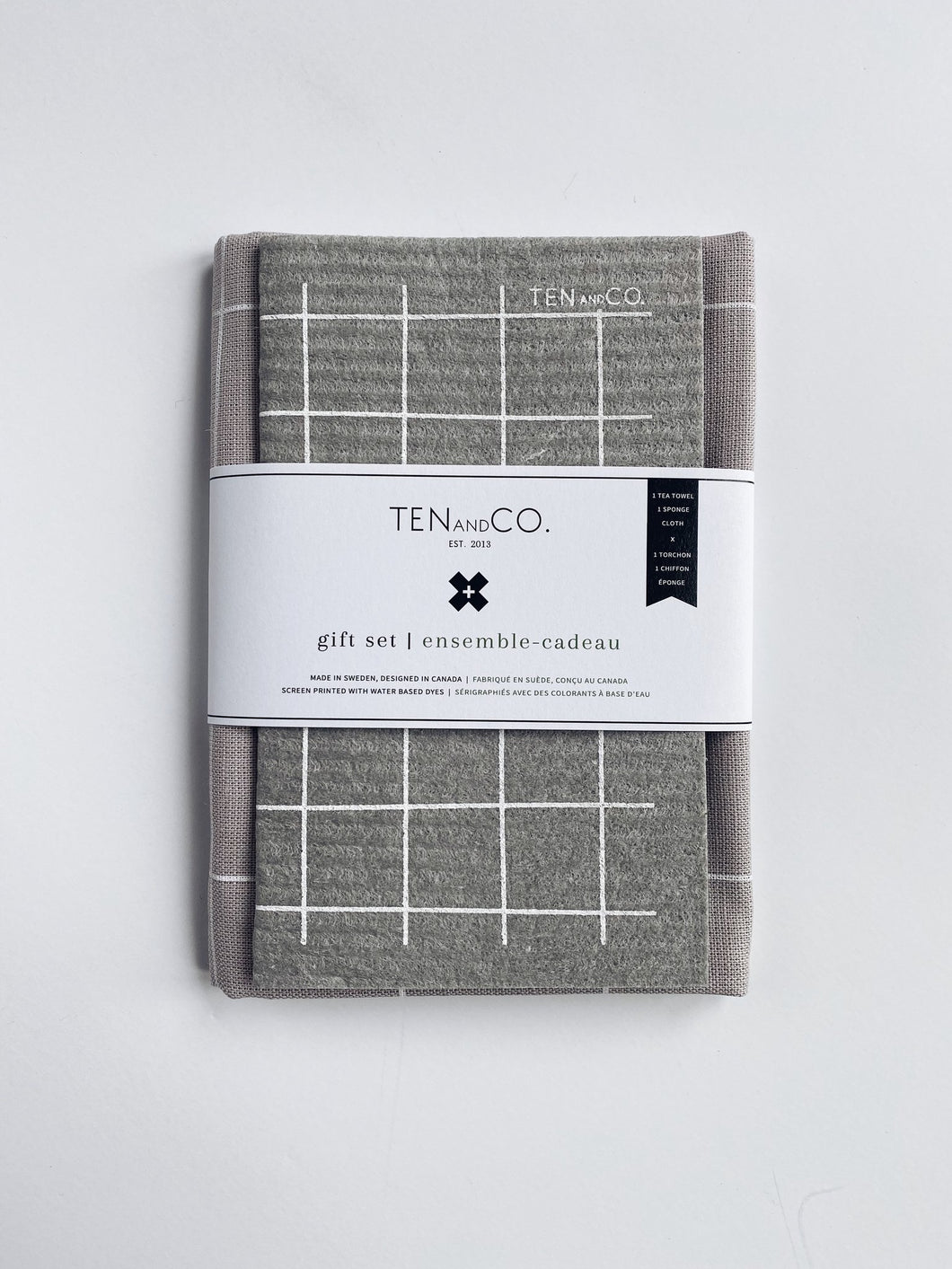 Ten and Co Gift Set - Grid White on Grey