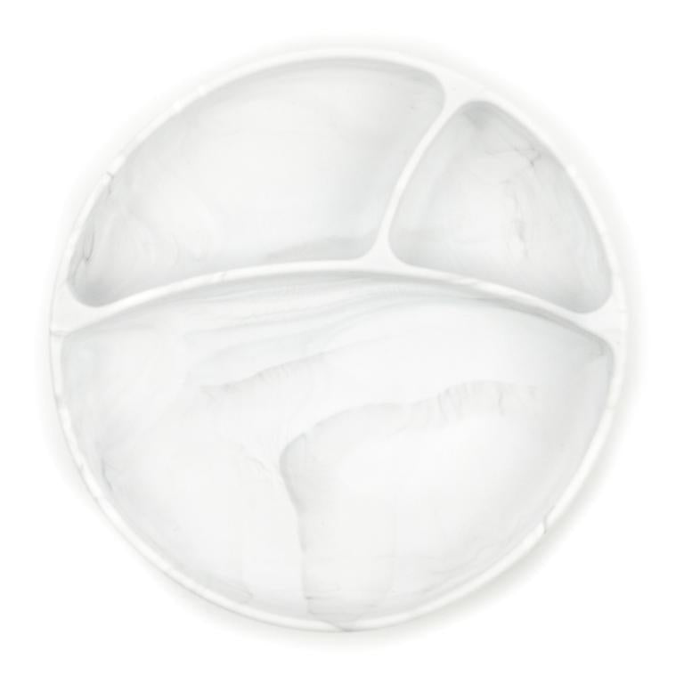 Bamboo Divided Plate Suction Bottom - Marble