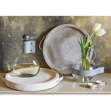 Load image into Gallery viewer, Paulownia Grey Wood Tray with Leather Handle
